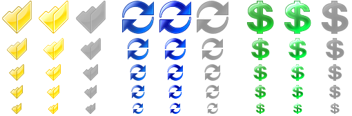 Icon states and sizes